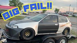 K swap civic track day!! Huge Fail!!