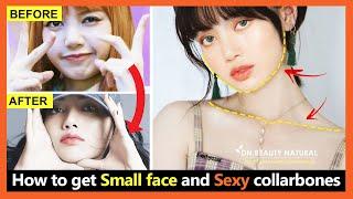 Get Small & Slim face, Reduce the face size, face length make face younger (Get sexy collarbones)