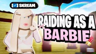 Raiding Tryhards As A BARBIE In DA HOOD! ⭐... (I GOT JUMPED?!)