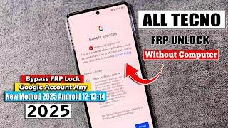 All Tecno 2025 : Google /Frp Bypass {100% DONE} Without Pc ️No - Wifi Share Option️FRP Unlock 2025