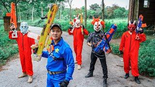 LTT Nerf Mod : TOP 1 Hour LTT Films Nerf Guns Fight RED SATAN Mask