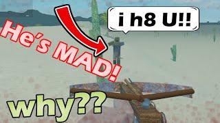 HE GOT MAD after I DID THIS to HIM on TRIDENT SURVIVAL V4 [ROBLOX RUST]