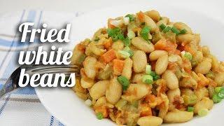 Fried white beans recipe (Vegetarian)