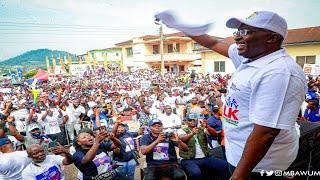 Massive Crowd Welcome Bawumia, Ken Agyapong And NPP Gurus At Kwahu Mpreaso