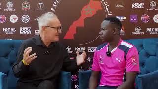 CEAZER CHANDIGA BEING INTERVIEWED BY MARK WHITE IN MOROCCO