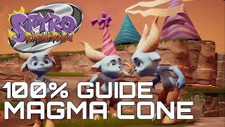 Spyro 2 Ripto's Rage (Reignited) 100% Guide MAGMA CONE (ALL ORBS, GEMS...)