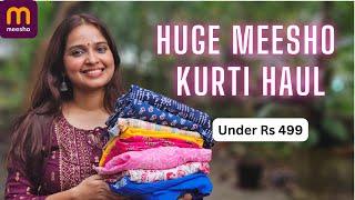 10 Meesho Kurti Haul Under Rs 499 | Affordable Dailywear | ENGLISH Subtitles