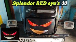 splendor Red Eye's | splendor eye modification | eye's sticker #splendor