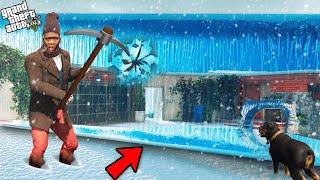 Franklin Breaks Ice To Save His Buried House In Gta 5!