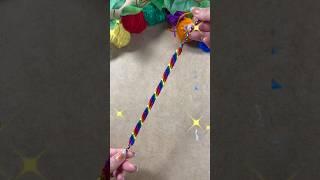 Rainbow color knittingThe basics of friendshipbracelet [figure 4 knitting] #friendshipbracelet