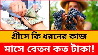 গ্রিস কি ধরনের কাজ এবং বেতন কত টাকা |Greece agriculture visa 2022 |  Greece work permit visa update