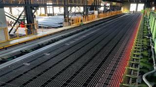 The process of making reinforcing bars. Great metal factory in Japan.