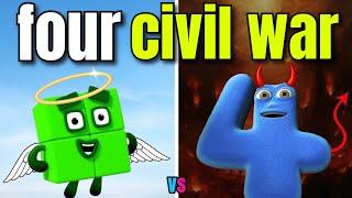 NumberBlock 4 vs NumberJack 4— its FOUR CIVIL WAR!