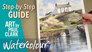 How to Paint a Seaside Scene with a Pub in Watercolour.