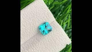 1.35 Carats Neon Blue Apatite - Sky Blue Apatite Gemstone Asscher Shape