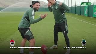 Carl Starfelt vs Sead Hakšabanović in the #NFLReactionChallenge! 