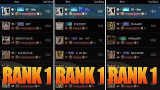 1 Season Triple Rank #1 in PUBG Mobile (solo + duo + squad)