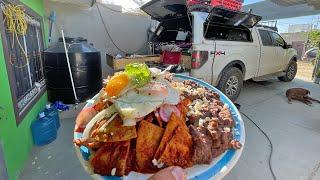 Cooking My Favorite Breakfast out of the back of my Truck | Chilaquiles Rojos