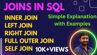 SQL Joins With Examples | SQL Joins Tutorial For Beginners | Inner, Left, Right, Full, Self Join