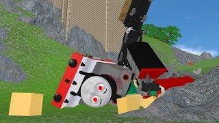 TOMICA Thomas and Friends Slow Motion Crashes: Timothy PLUNGES into a Ravine! (Draft Animation)