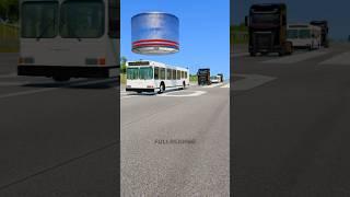 Black Scania Trucks and White Buses Gigantic Upside Down Bollard Crash