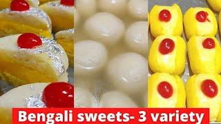 Bengali Sweets 3 Variety Recipe in Tamil | How to Make Bengali Sweets | Deepavali Sweets