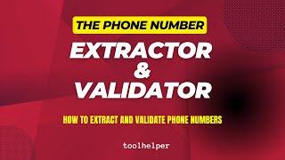 How To Extract And Validate Phone Numbers | Phone Number Extractor