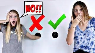 Don’t Stick Your Hand in the Wrong Hole in the Wall Challenge || Taylor and Vanessa