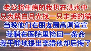 宋闻璟将生病的我扔在洪灾即将爆发的晚上，只为帮白月光找一只走丢的猫。我差点死在路上，白月光却在朋友圈高调官宣她和宋闻璟失而复得的爱情：#小说 #故事 #爱情故事 #情感 #情感故事 #为人处世 #婚姻