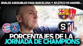 BARCELONA vs BREST, SPARTA PRAGA vs ATLÉTICO DE MADRID, BAYERN vs PSG... PORCENTAJES CHAMPIONS