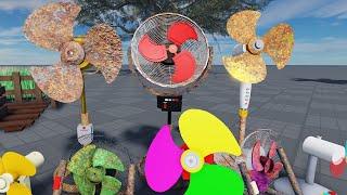 9 Fan Colours Creation, Ceiling Fans Spinning