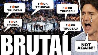 MASSIVE F TRUDEAU chants breakout at UFC in ALBERTA