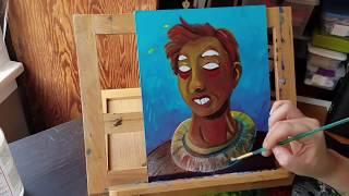 Darcy Neal Bug Monster Oil Painting Portrait. Speed Painting #9