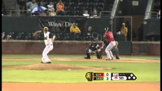 Jacksonville Suns starter Justin Nicolino fans 13