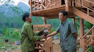 The happiness of a Single Old Man harvesting corn and bought two more chickens for the farm