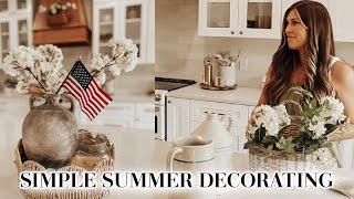 SIMPLE SUMMER DECORATING | summer dinner recipe, flower garden update, & kitchen decorating ideas!