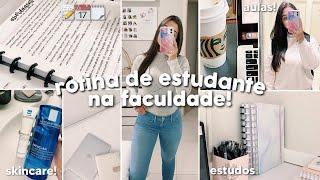 UM DIA COMIGO- ROTINA DE ESTUDANTE! Produtividade‍ hábitos, resumos e dicas!