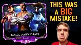 MK Mobile. Klassic Diamond Pack Opening. Was It a MISTAKE??? Klassic Liu Kang Hunt.