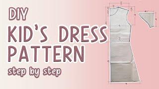 ⭐️HOW TO MAKE KIDS DRESS PATTERN TUTORIAL | DRESS DRAFTING | SEWING EOMMA️