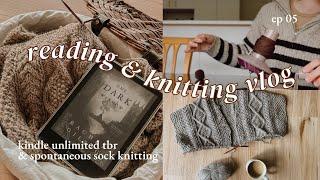 cozy reading & knitting vlog ️ my kindle unlimited TBR, sock knitting, aussie winter