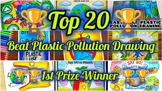 Beat Plastic Pollution Drawing/Ending Plastic Pollution Globally Drawing/Environment Day Best Poster