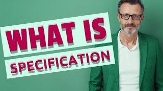 Specification | Meaning of specification 