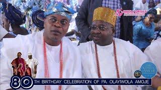 HRH OBA SAHEED ELEGUSHI, OLORI EYO OF LAGOS AKINSIKU, & NOTABLE MEN STORM THE BIRTHDAY OF PA. AMOJE