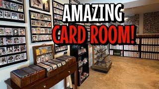 An absolutely MUST-SEE card room! Insane baseball card room! Huge Red Sox & Yaz card collection.