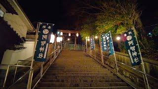 【岡山県の人気初詣】倉敷鶴形の阿智神社《夜のバーチャル参拝 歩行型ドローン》