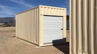 20' Roll Up Door TAN Redlands CA Patriot Containers 888-611-5698 California Cargo Shipping Container