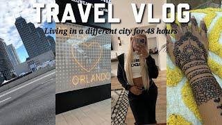 Travel Vlog:Living In a Different City for 48 Hours| planning on moving ?, prepare with me, shopping