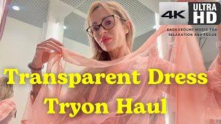 Patrizia Pepe - Tryon Haul Transparency Dress on tight-fitting dress #seethrough #sheer  #trending