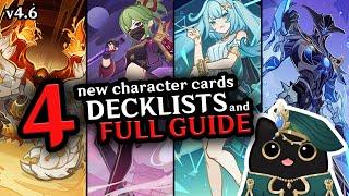 Version 4.6 - ALL 4 NEW CHARACTER CARDS full guide & decks | Genshin Impact TCG