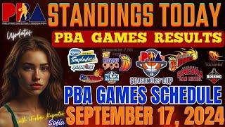 PBA Standings today September 16, 2024 | pba live today Updates & PBA Schedule September 17, 2024